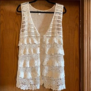Crocheted Ruffle Vest